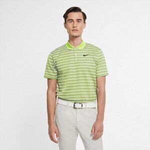 Nike Men's Dri-FIT Victory Striped Golf Polo Lite Lemon Small New MSRP $55